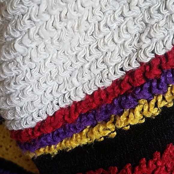 Allen Wah Native American Vintage lined Chenille Sweater Sz Lrg - Picture 9 of 11